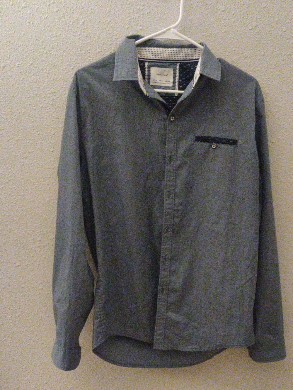 Men's Dress Shirt - Gray Long Sleeve Collared Shirt
